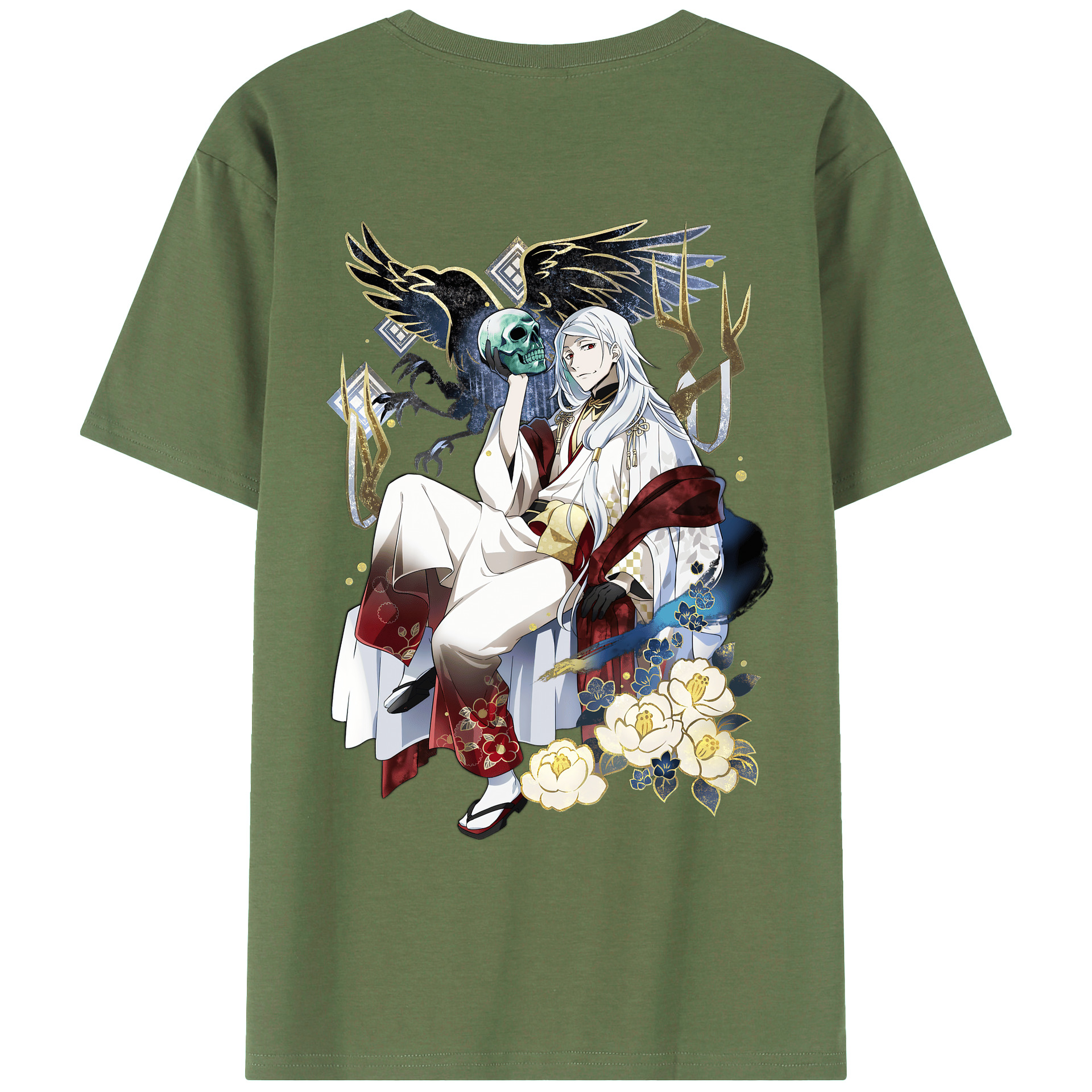 （画像用） 文豪ストレイドッグス Bungo Stray Dogs 綿100％ メンズ半袖Tシャツ（バックプリント） 通気性